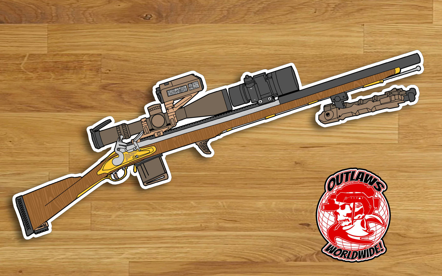 HUGE! 16" Modernized Musket Sniper Rifle BIG Sticker