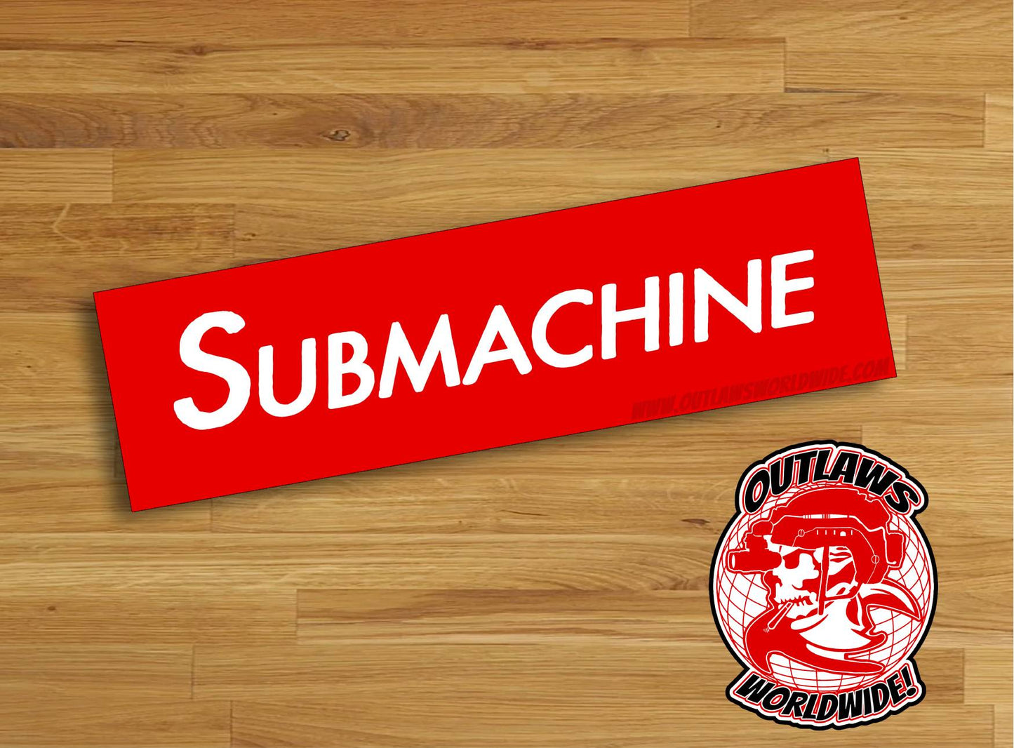 Submachine (Supreme logo) Sticker